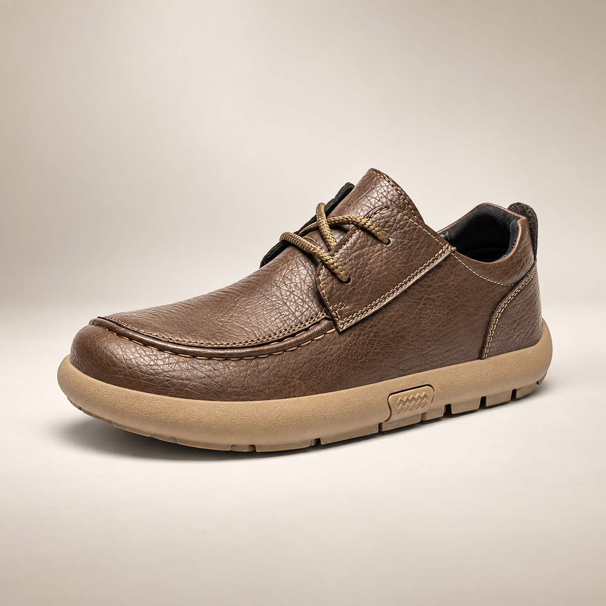 Harrison Men’s Textured Leather-Look Moc-Toe Casual Shoes