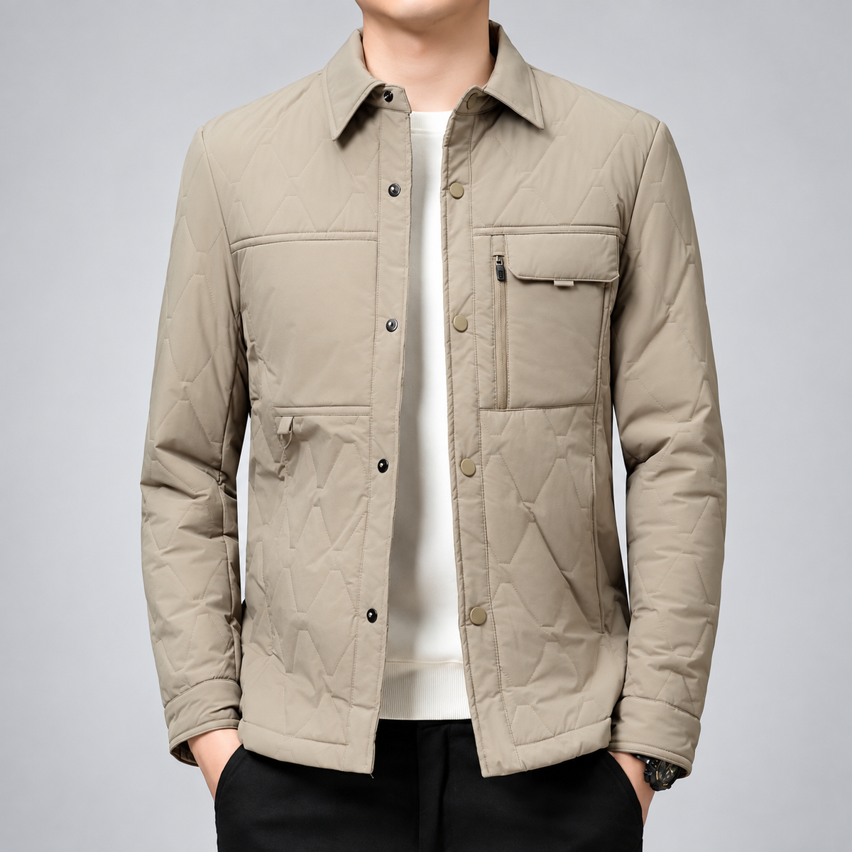 Harrison Men’s Quilted Utility Shirt Jacket