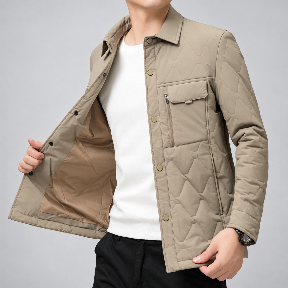 Harrison Men’s Quilted Utility Shirt Jacket