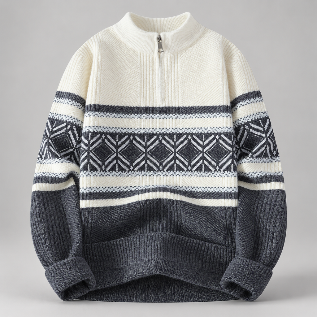Harrison Men’s Geometric Knit Quarter-Zip Sweater