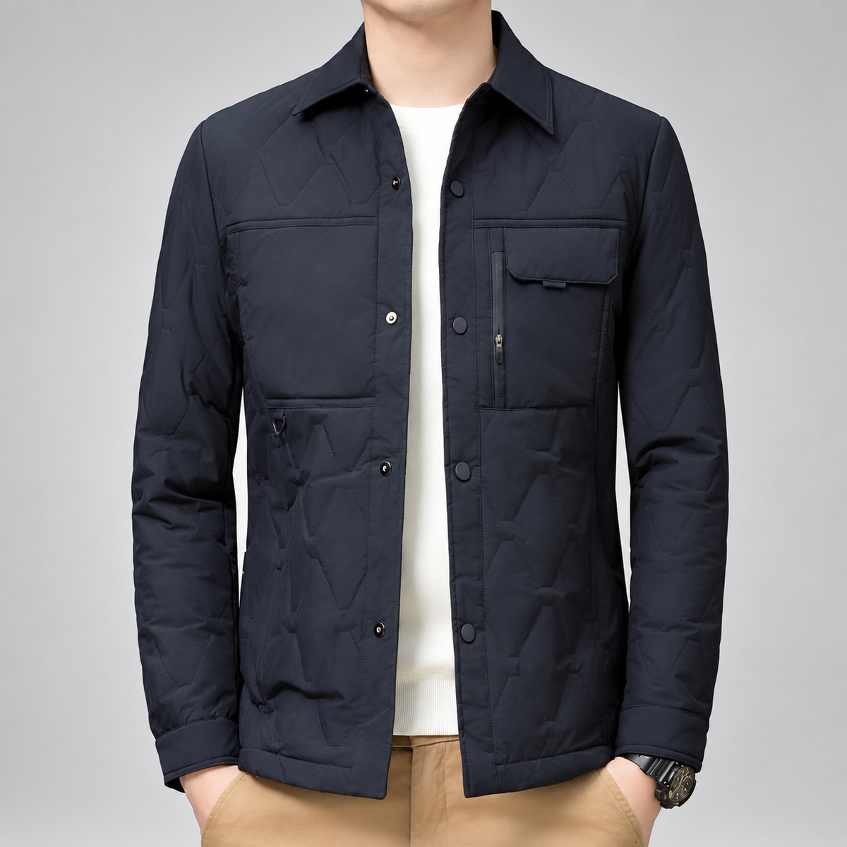 Harrison Men’s Quilted Utility Shirt Jacket
