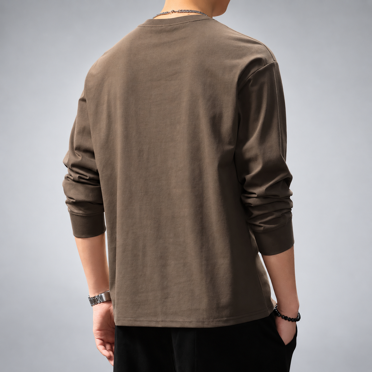 Anselm Men's Relaxed Fit Henley Shirt with Ribbed Cuffs