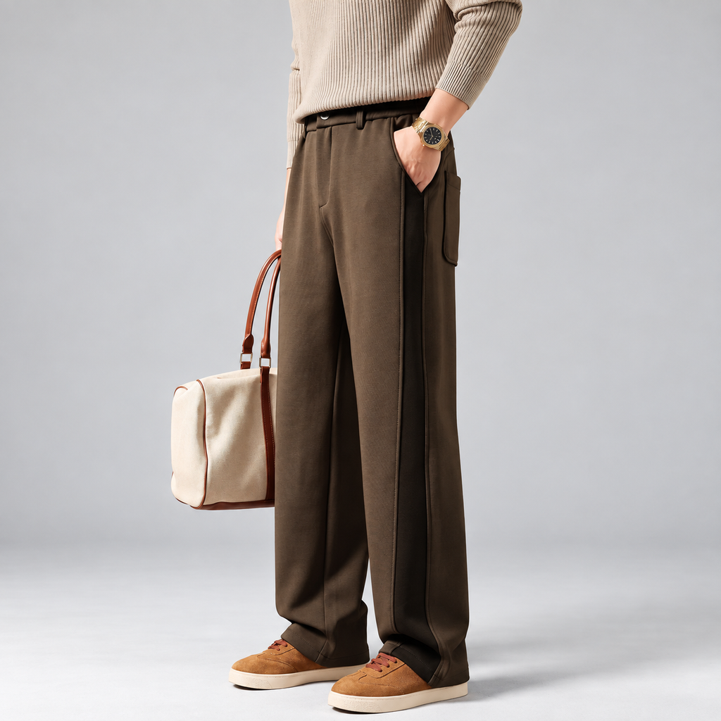Oswald Men's Relaxed Wide-Leg Pants with Belt Loops