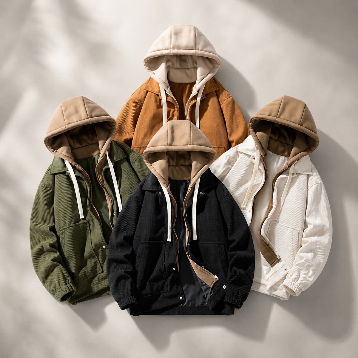 Holden Men's Corduroy Hoodie Jacket – 2-in-1 Zip Front Layered Coat