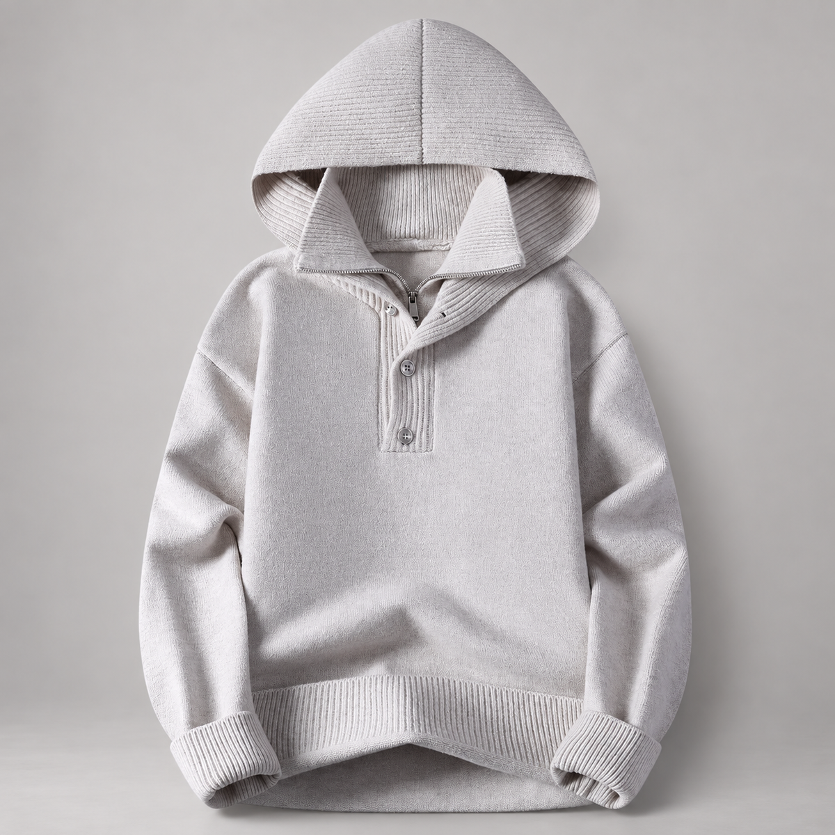 Holden Men’s Hooded Knit Sweater with Quarter-Zip