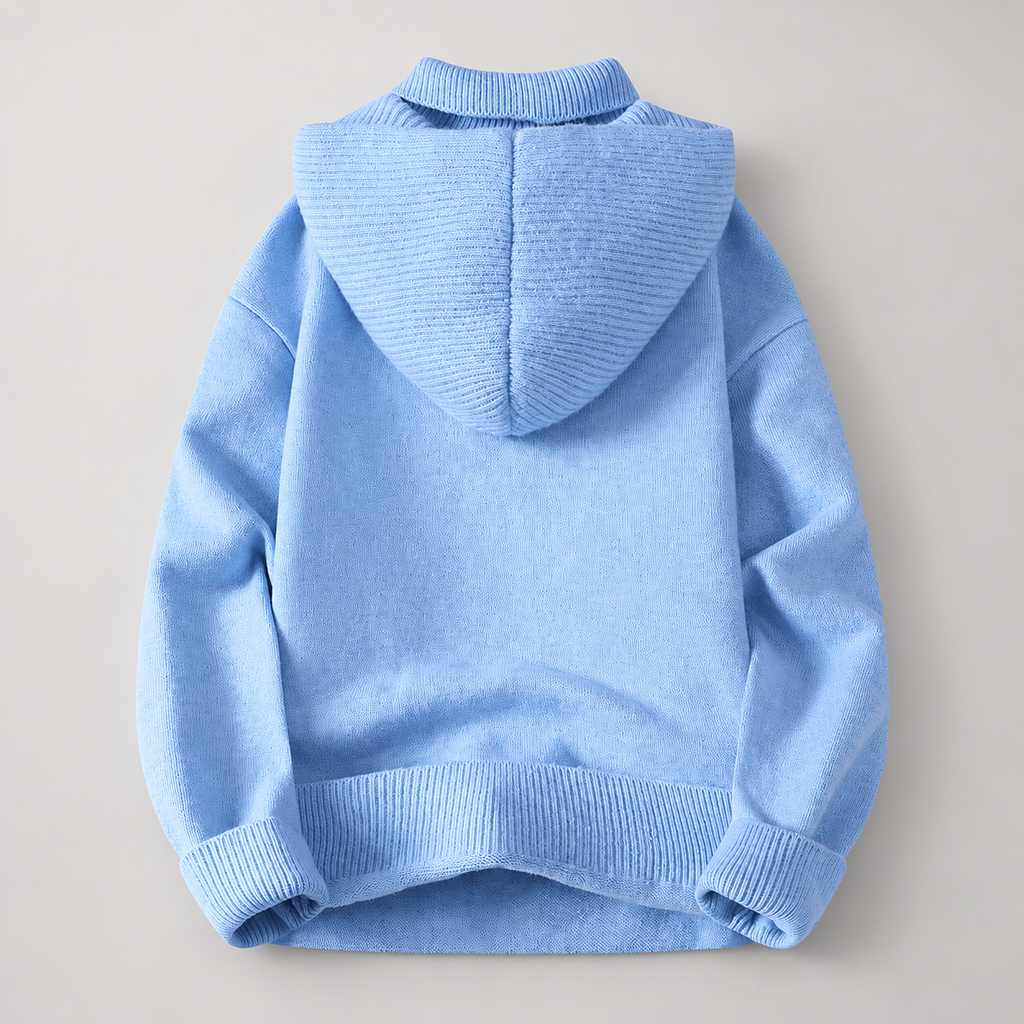 Holden Men’s Hooded Knit Sweater with Quarter-Zip
