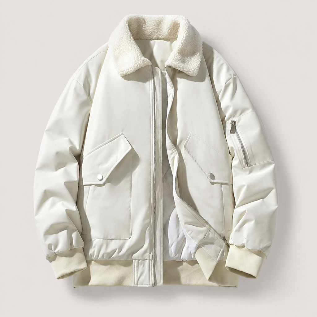 Hudson Men’s Sherpa Collar Bomber Jacket