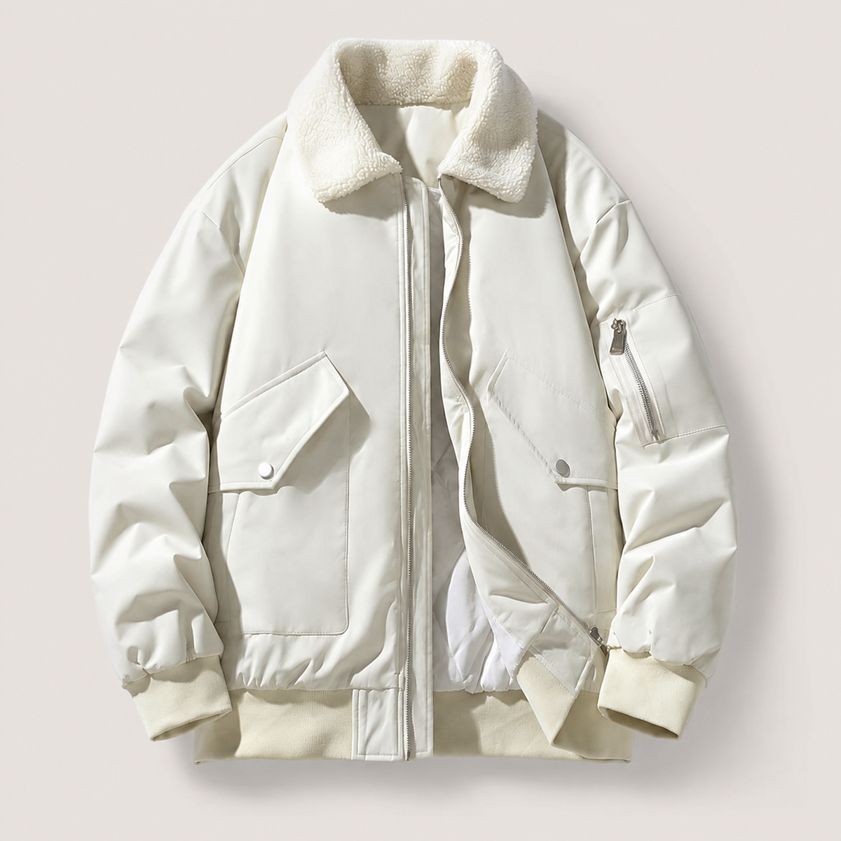Hudson Men’s Sherpa Collar Bomber Jacket