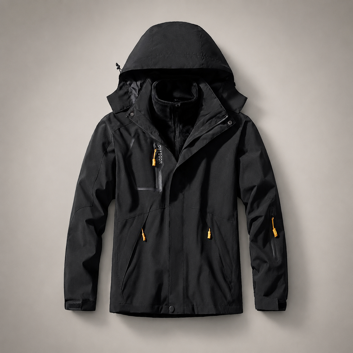 Hunter Men’s Hooded Outdoor Jacket with Fleece Layer