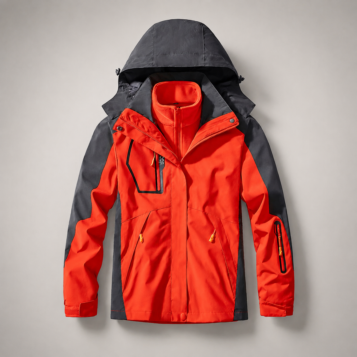 Hunter Men’s Hooded Outdoor Jacket with Fleece Layer