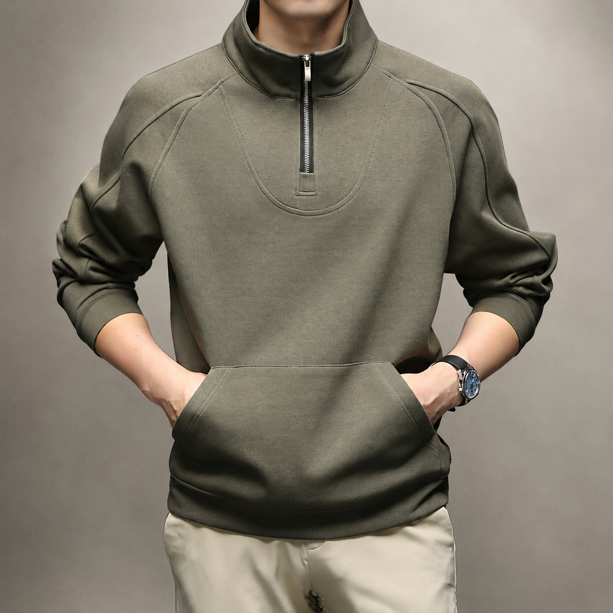 Jared Stand Collar Quarter-Zip Pullover