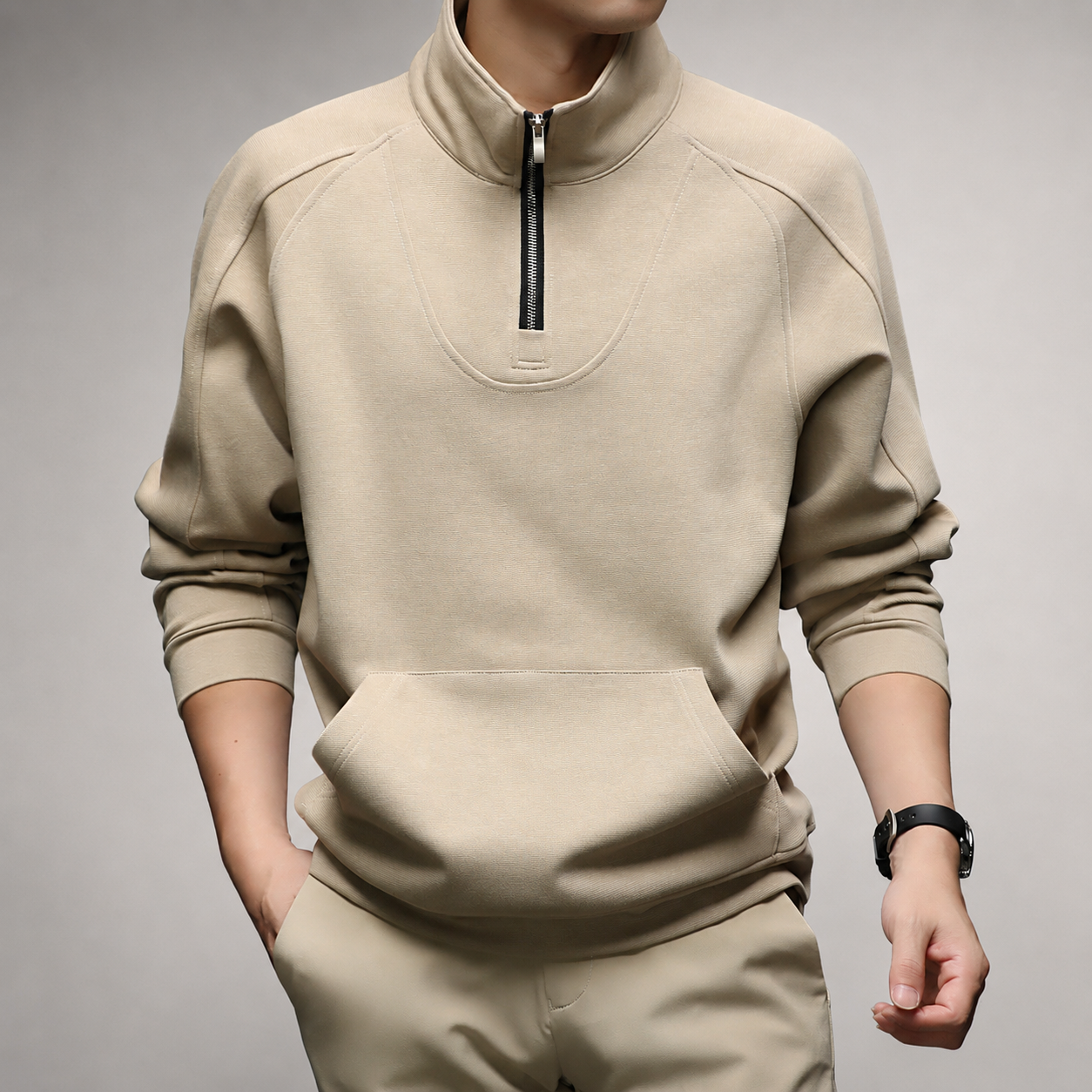 Jared Stand Collar Quarter-Zip Pullover