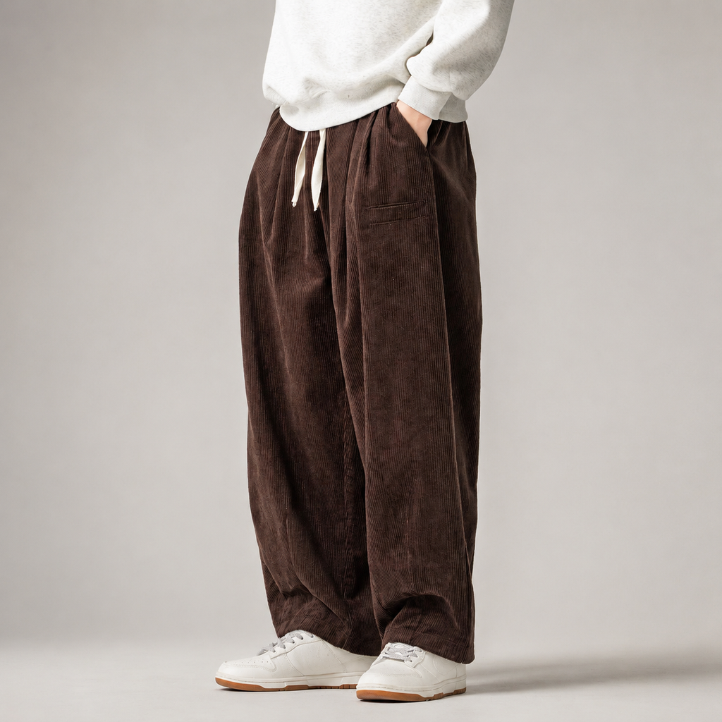 Jasper Men’s Wide-Leg Corduroy Drawstring Pants