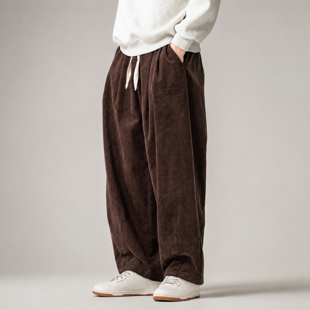 Jasper Men’s Wide-Leg Corduroy Drawstring Pants