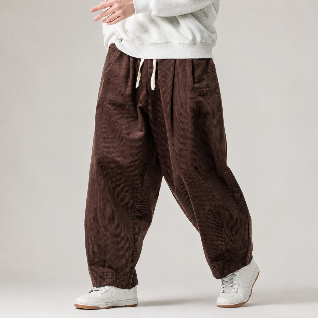 Jasper Men’s Wide-Leg Corduroy Drawstring Pants