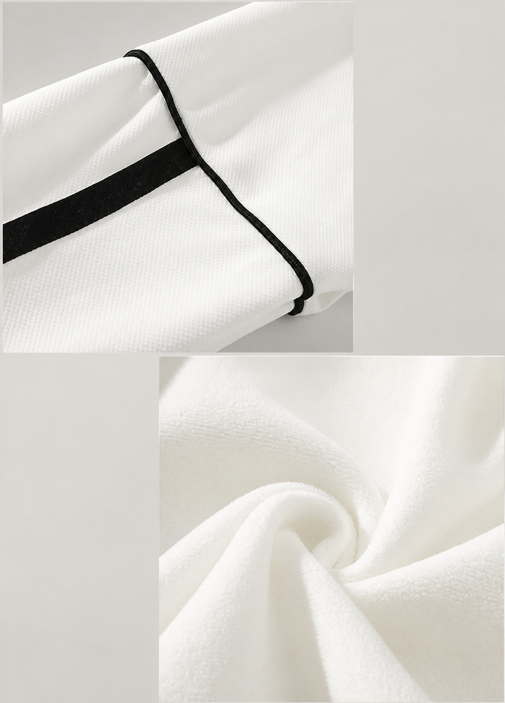 Jeffrey Contrast Collar Long Sleeve Polo Sweatshirt