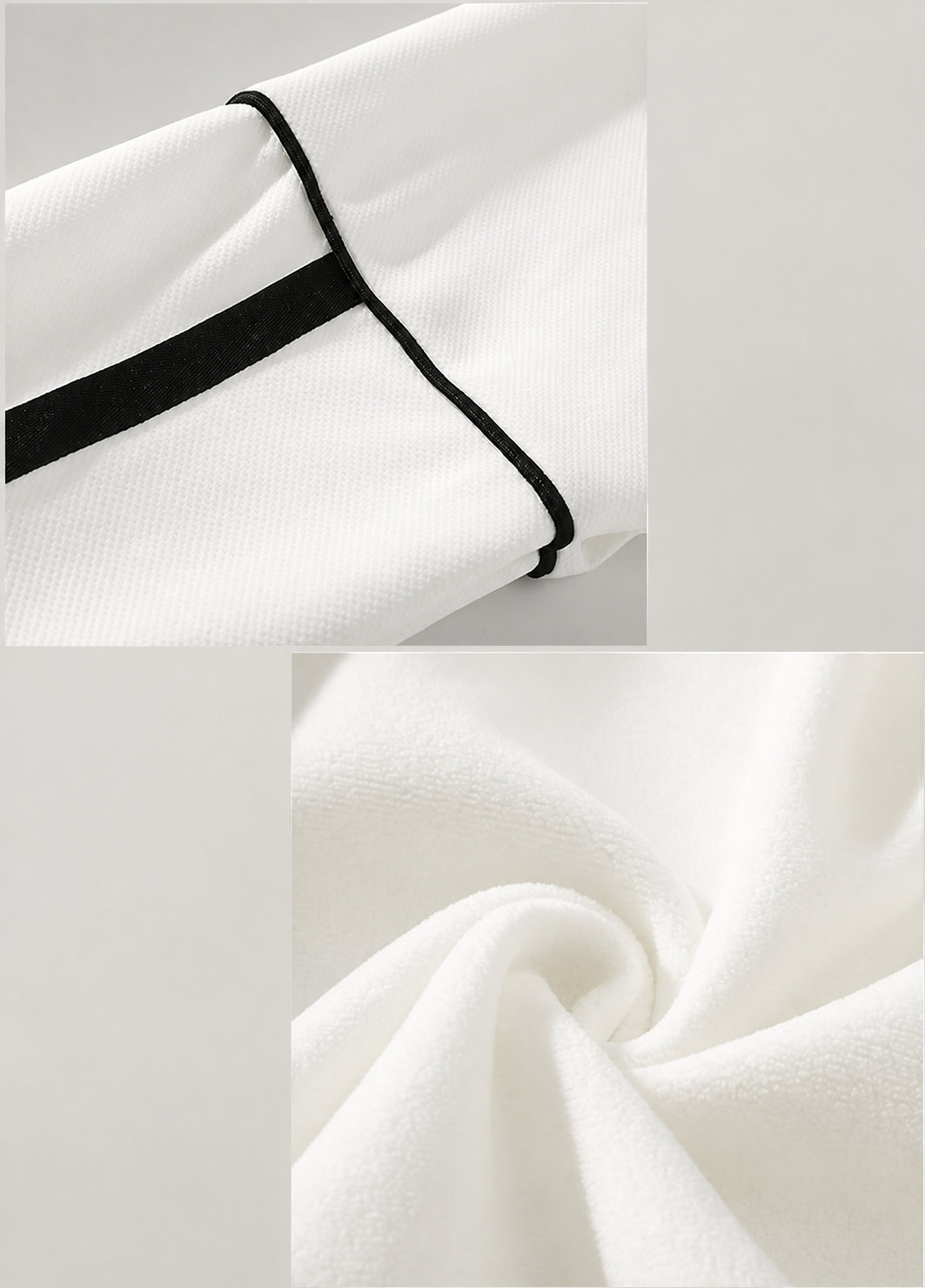 Jeffrey Contrast Collar Long Sleeve Polo Sweatshirt