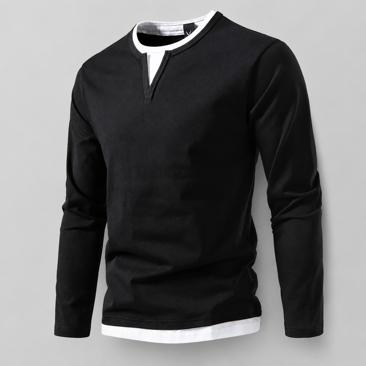 Julian Notch Neck Layered Long Sleeve Shirt