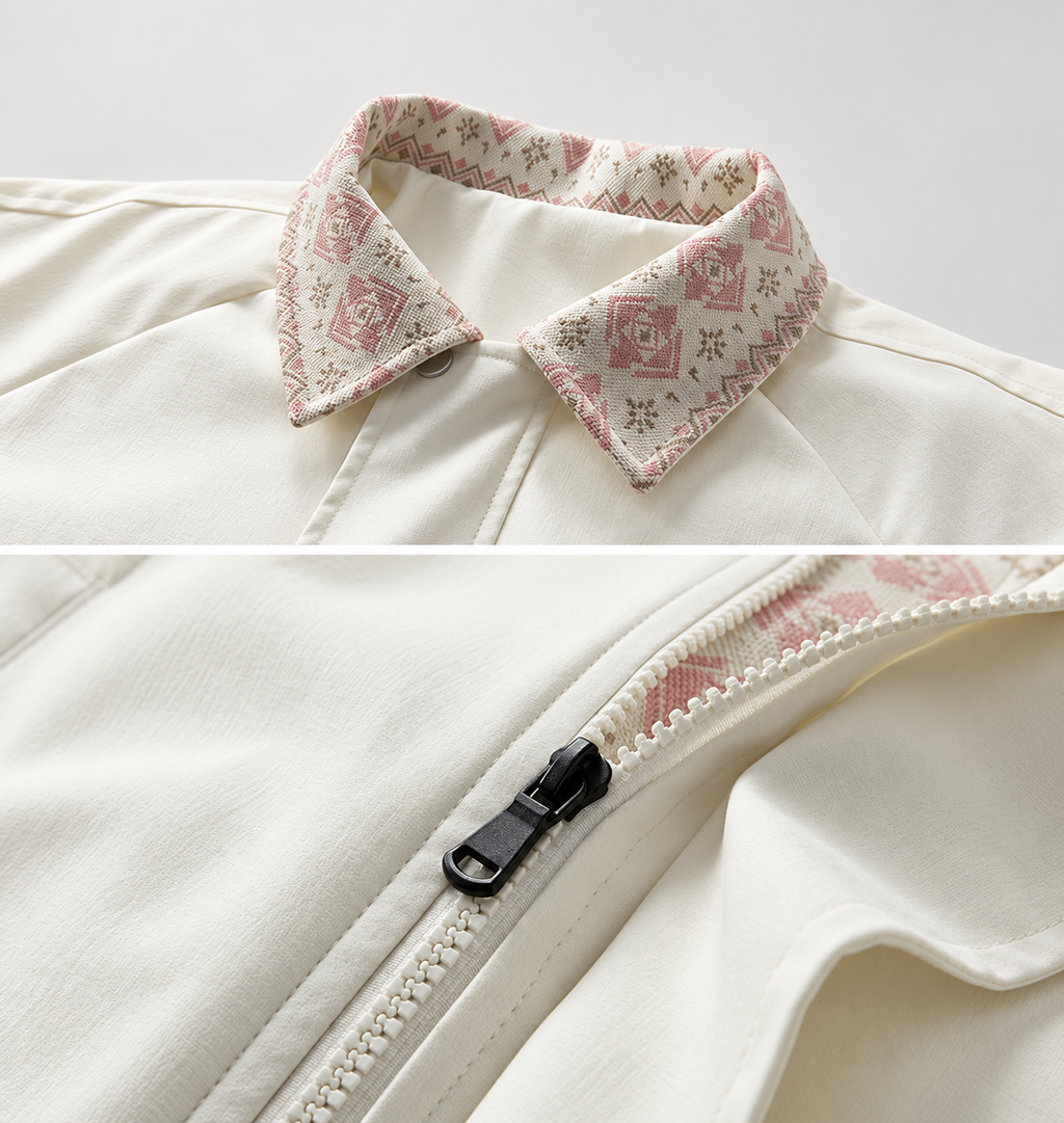 Julian Men’s Geometric-Trim Zip Jacket