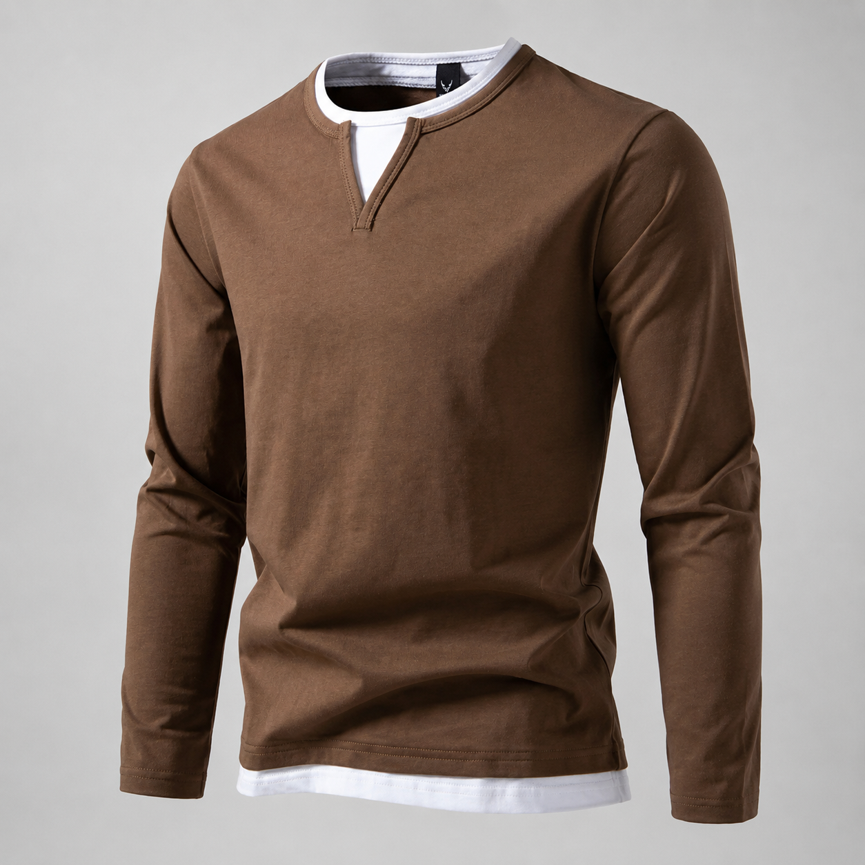 Julian Notch Neck Layered Long Sleeve Shirt