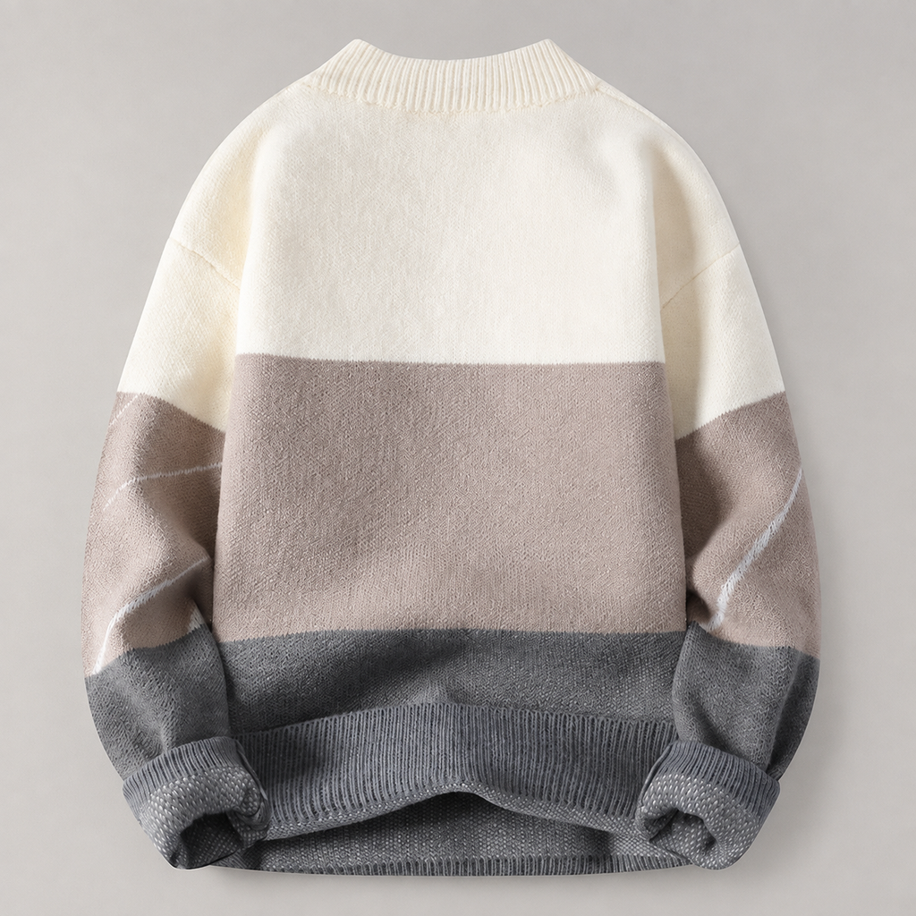 Julian Men's Color Block Crewneck Knit Sweater
