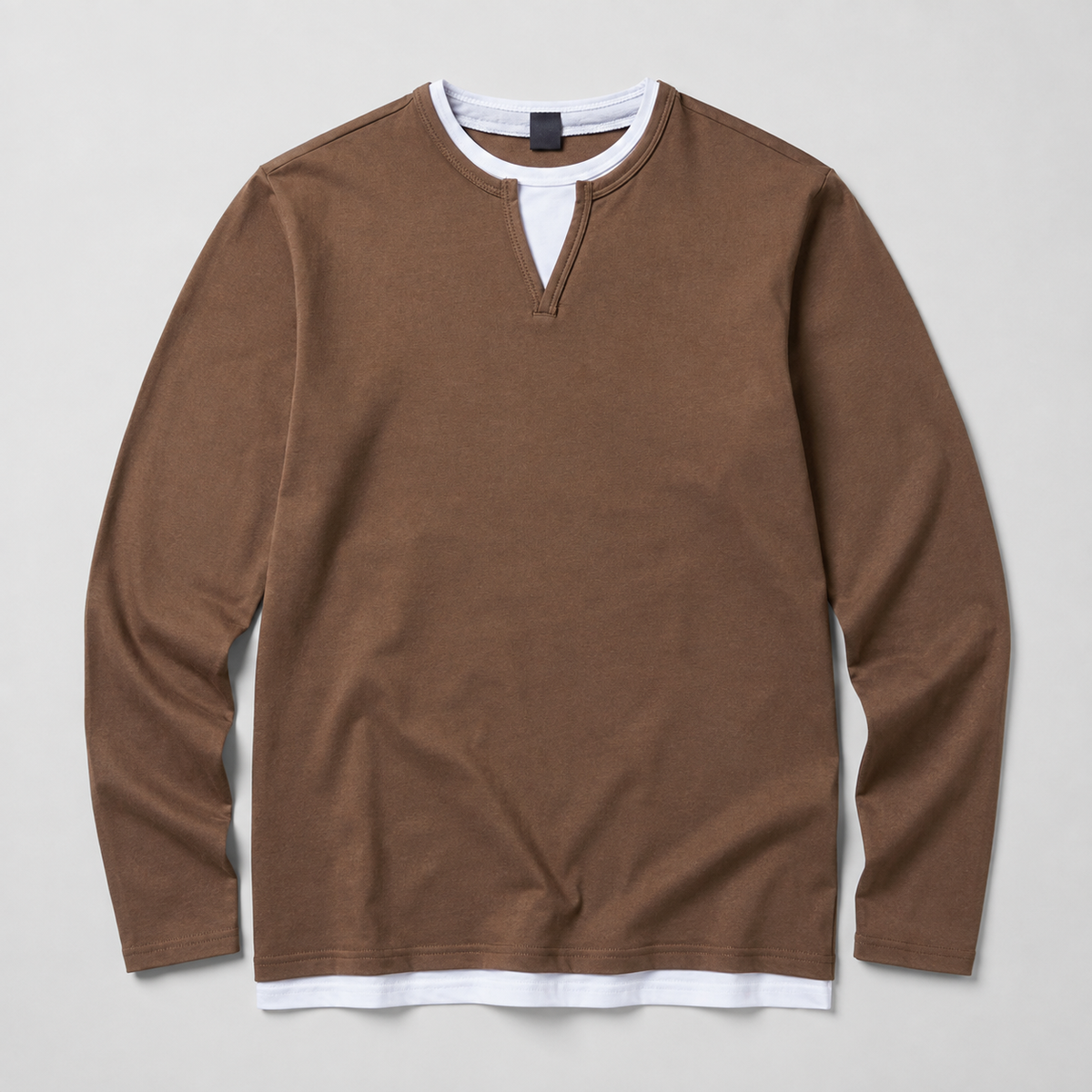 Julian Notch Neck Layered Long Sleeve Shirt