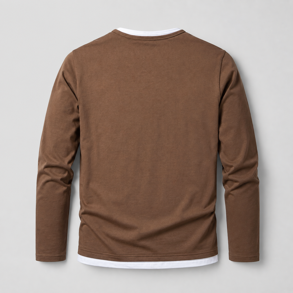 Julian Notch Neck Layered Long Sleeve Shirt