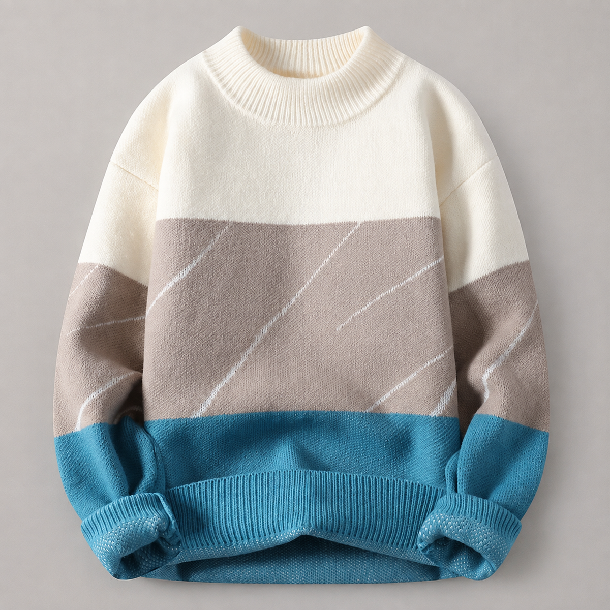 Julian Men's Color Block Crewneck Knit Sweater