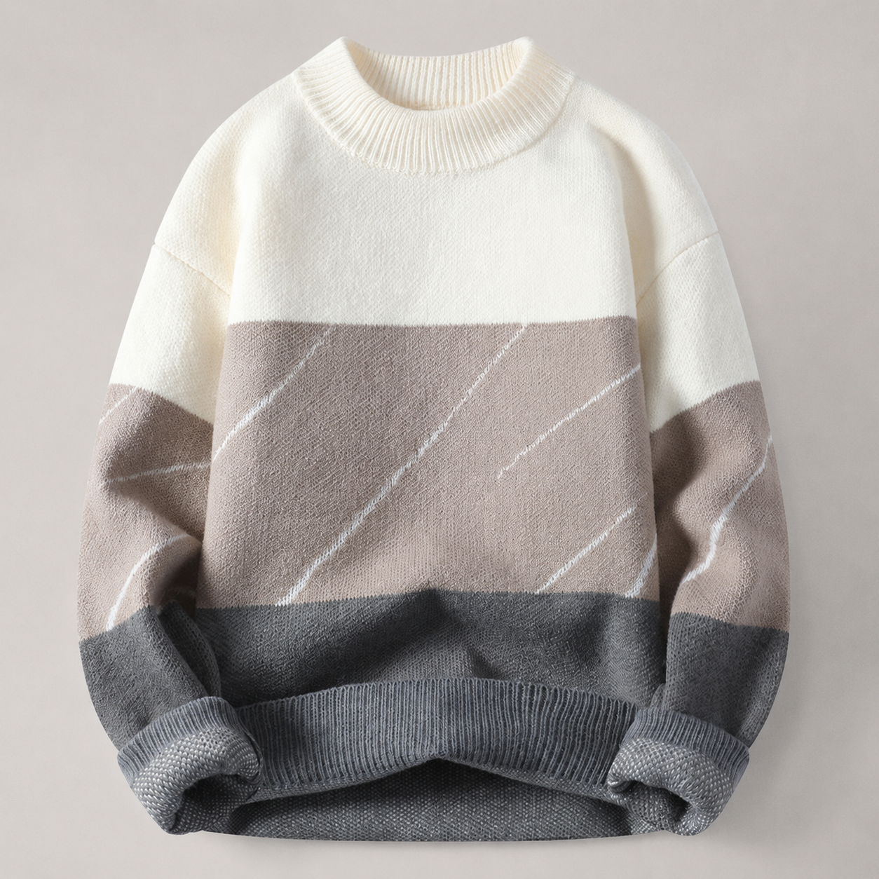 Julian Men's Color Block Crewneck Knit Sweater