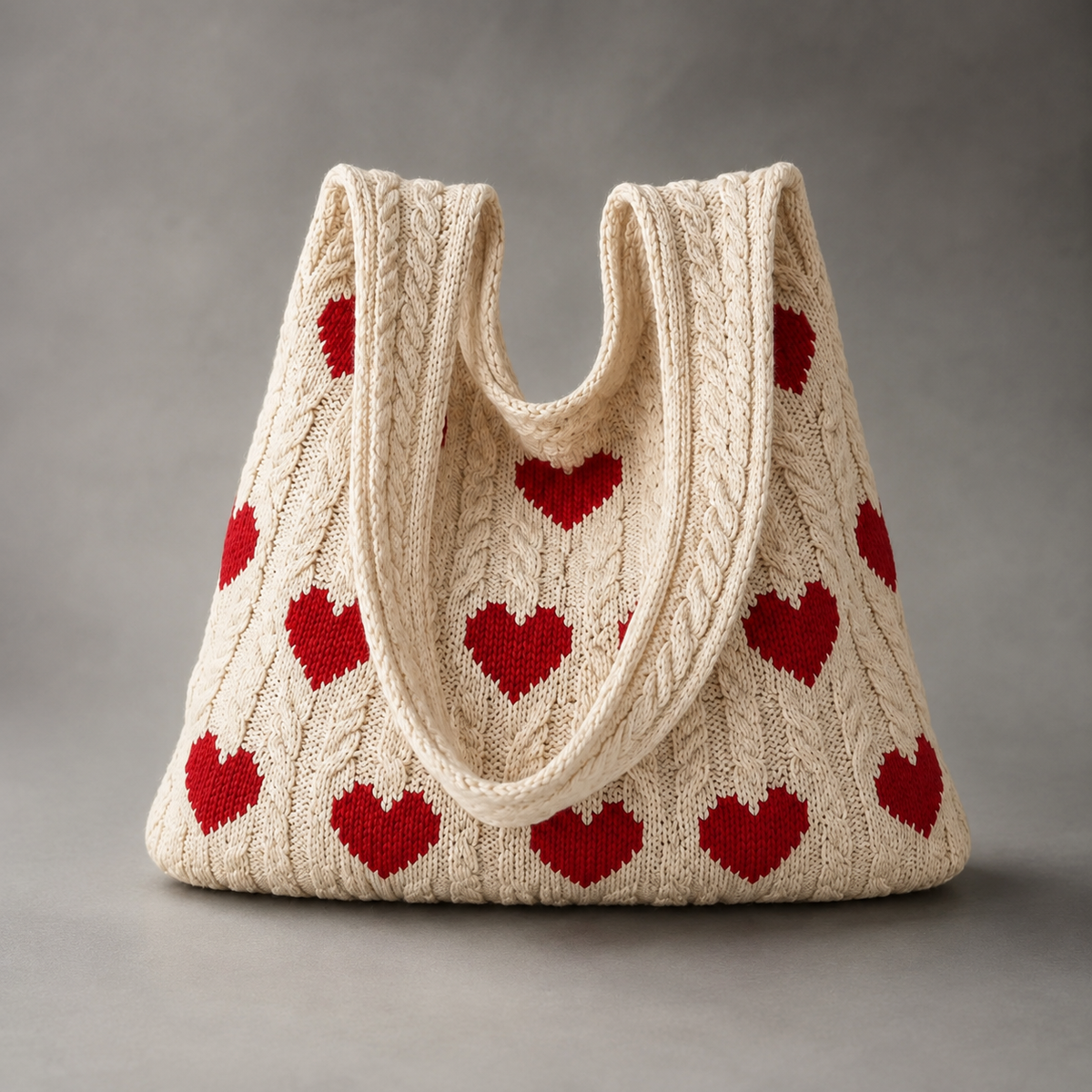 Juliette Women's Knitted Heart Tote Bag