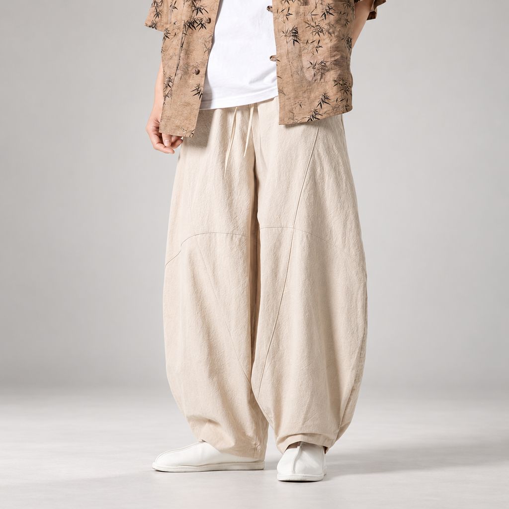 Keaton Men’s Wide-Leg Balloon Pants with Drawstring Waist