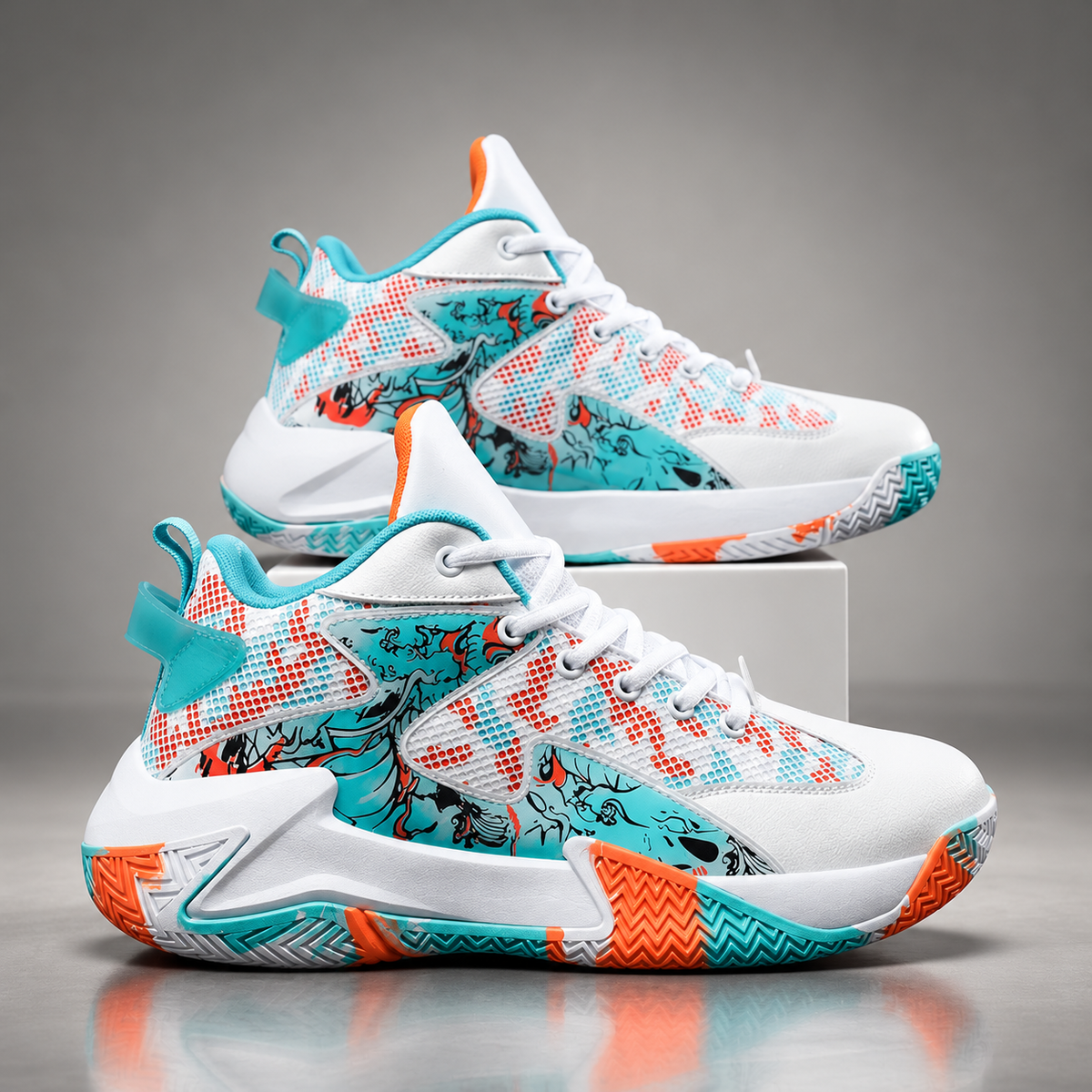 Keaton Men’s Graphic Mid-Top Basketball Sneakers