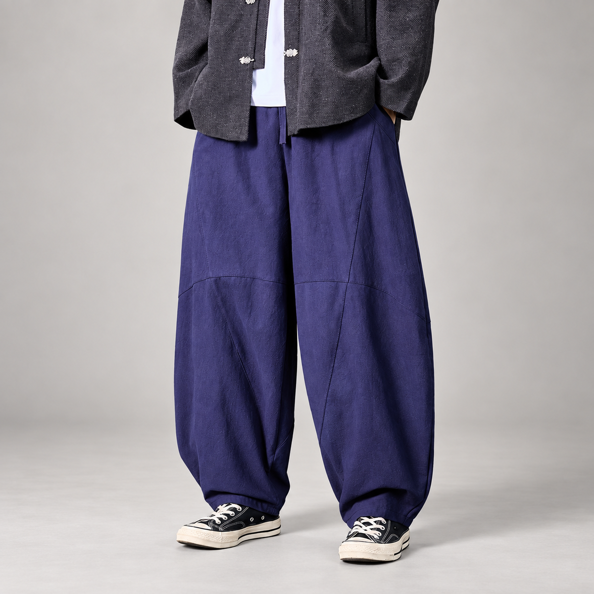 Keaton Men’s Wide-Leg Balloon Pants with Drawstring Waist