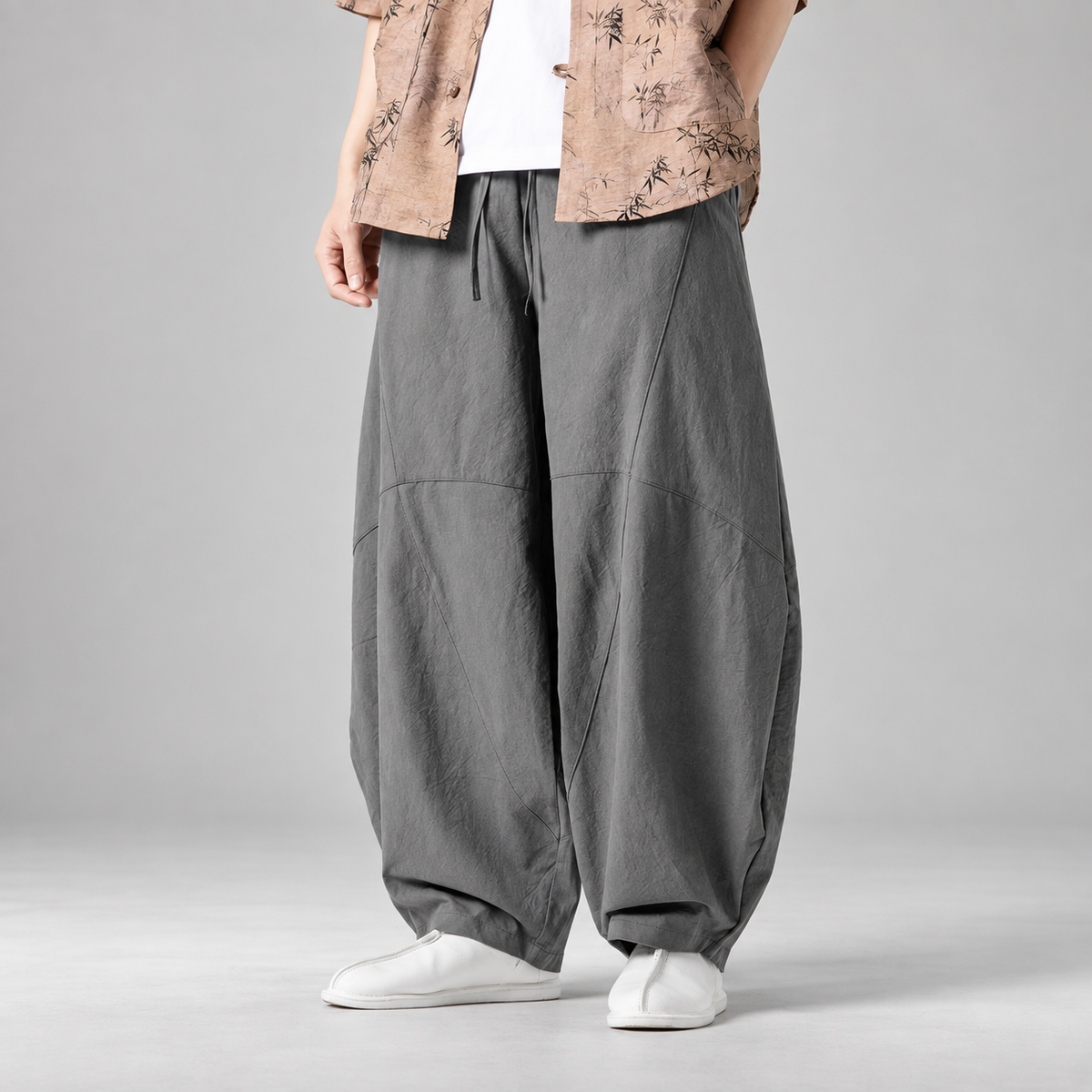 Keaton Men’s Wide-Leg Balloon Pants with Drawstring Waist