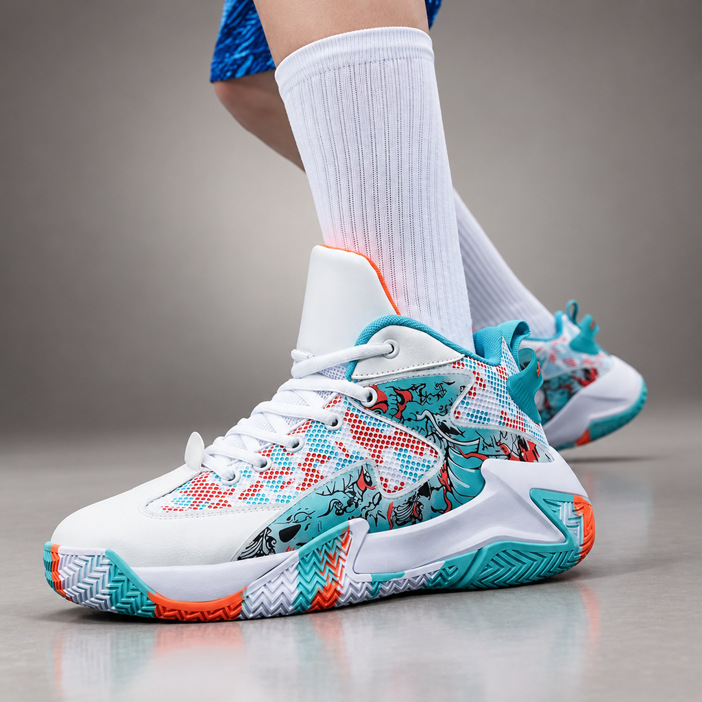Keaton Men’s Graphic Mid-Top Basketball Sneakers
