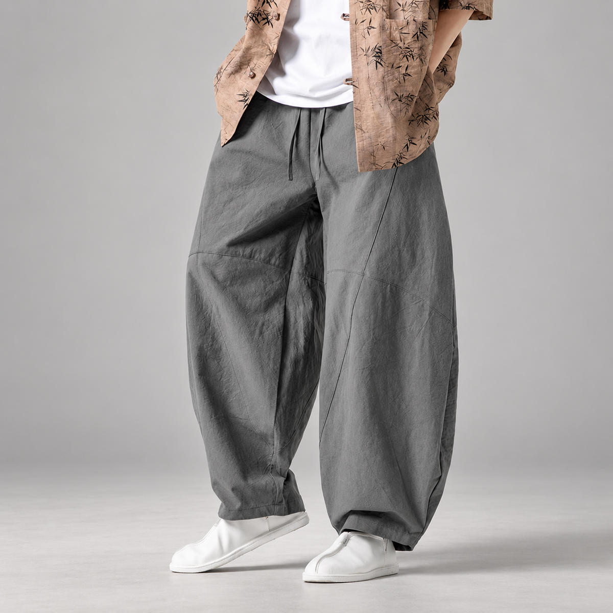 Keaton Men’s Wide-Leg Balloon Pants with Drawstring Waist