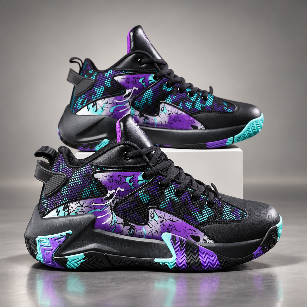 Keaton Men’s Graphic Mid-Top Basketball Sneakers