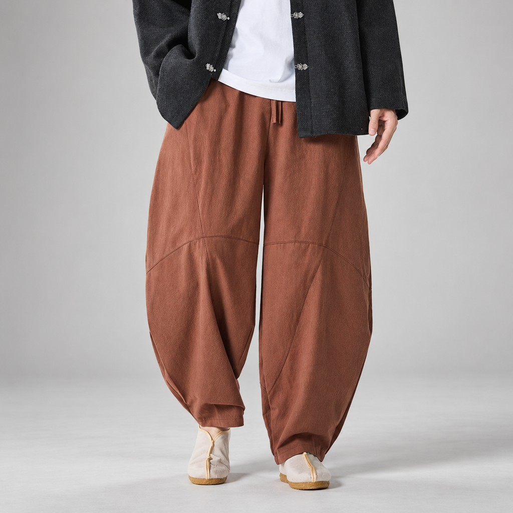 Keaton Men’s Wide-Leg Balloon Pants with Drawstring Waist