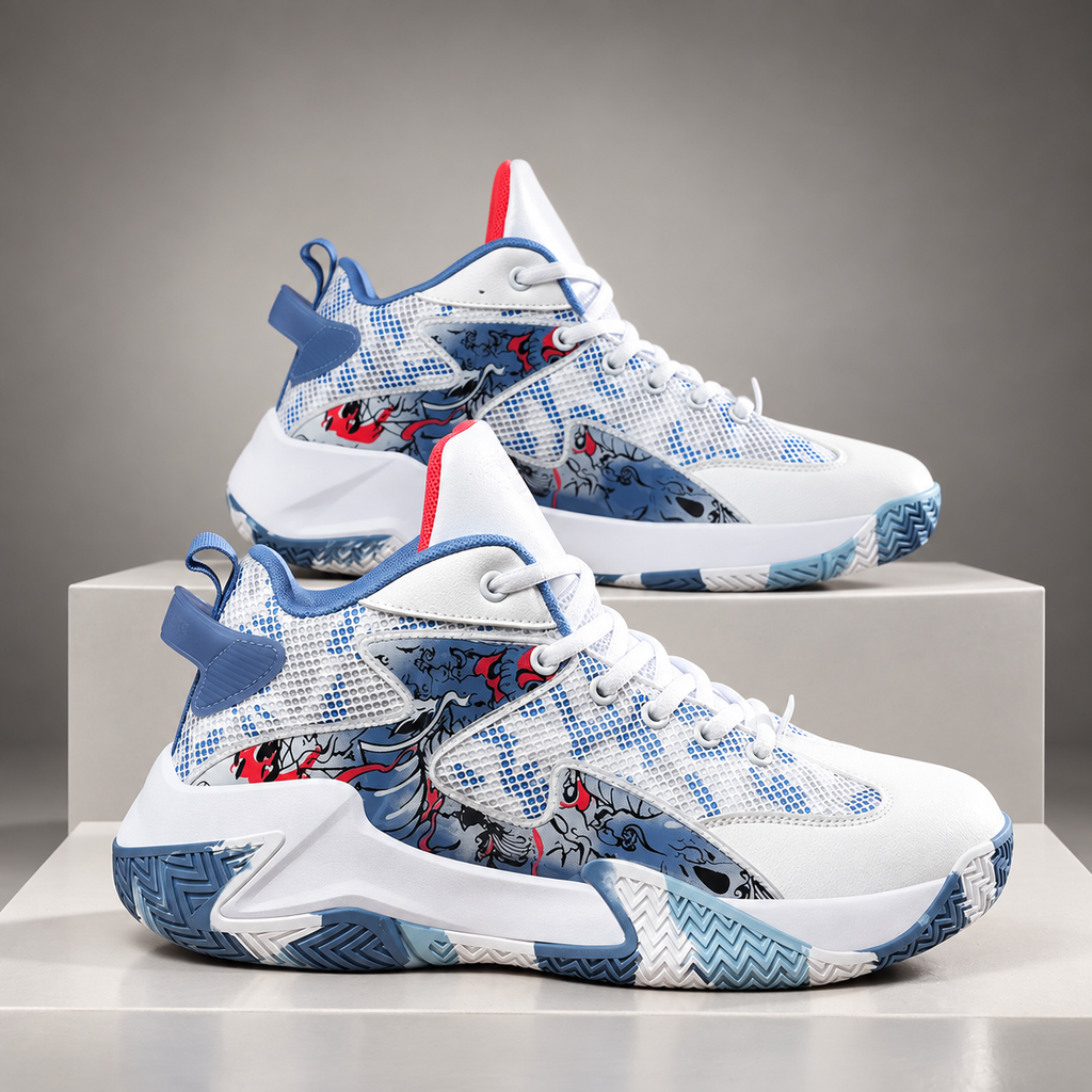 Keaton Men’s Graphic Mid-Top Basketball Sneakers