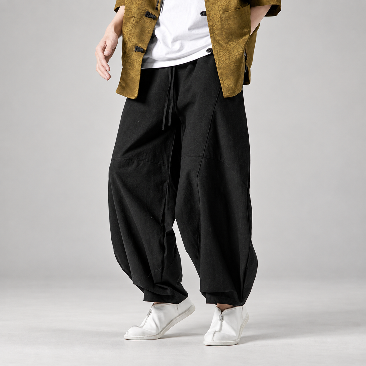 Keaton Men’s Wide-Leg Balloon Pants with Drawstring Waist