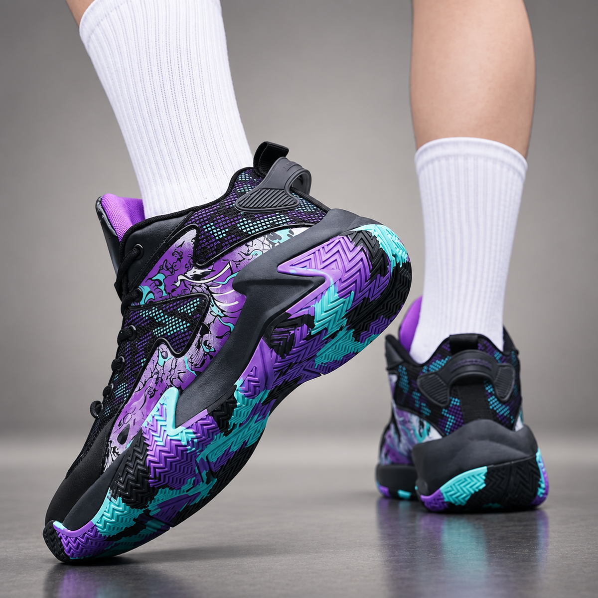 Keaton Men’s Graphic Mid-Top Basketball Sneakers