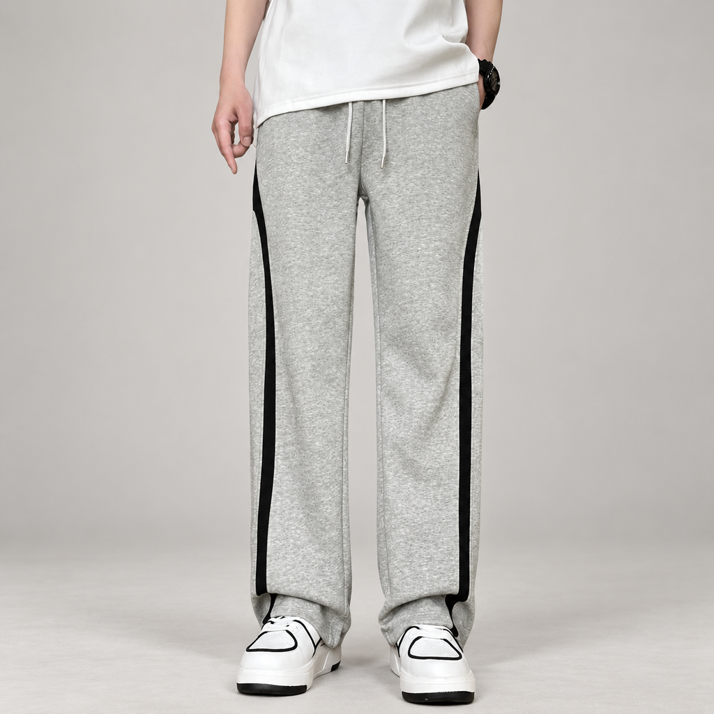 Kendrick Men’s Wide-Leg Contrast-Panel Drawstring Track Pants