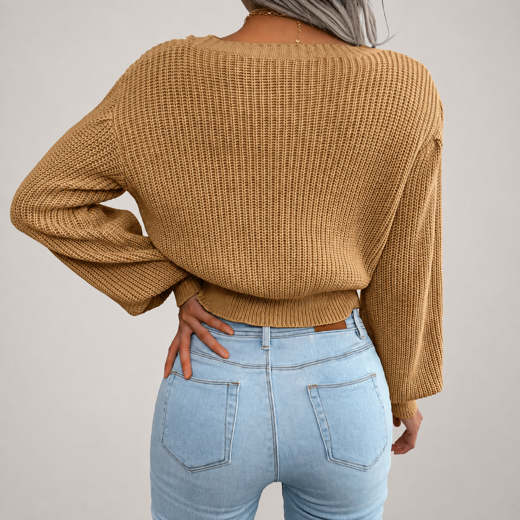 Kennedy Women’s Oversized Cable Knit Crewneck Sweater