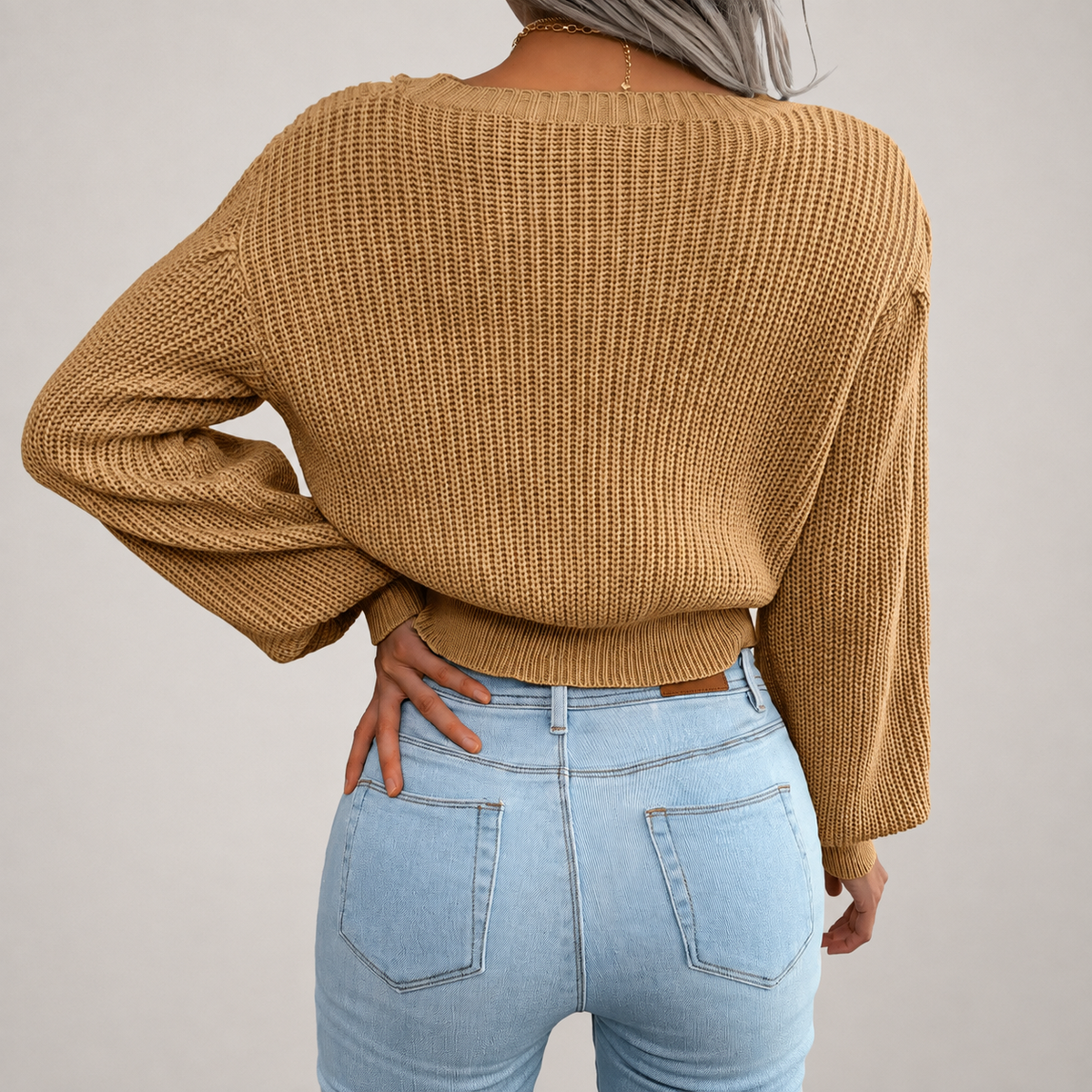Kennedy Women’s Oversized Cable Knit Crewneck Sweater