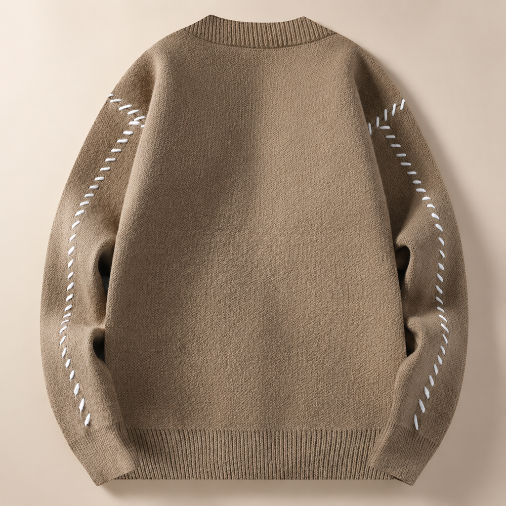Kensington Contrast Button Knit Stitch V-Neck Cardigan