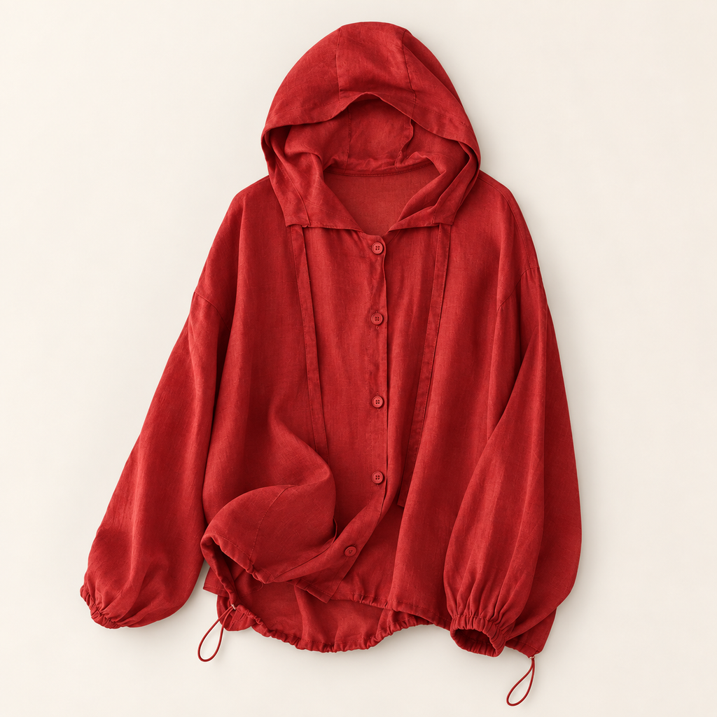 Kimberly Women's Lightweight Linen Blend Hooded Shirt