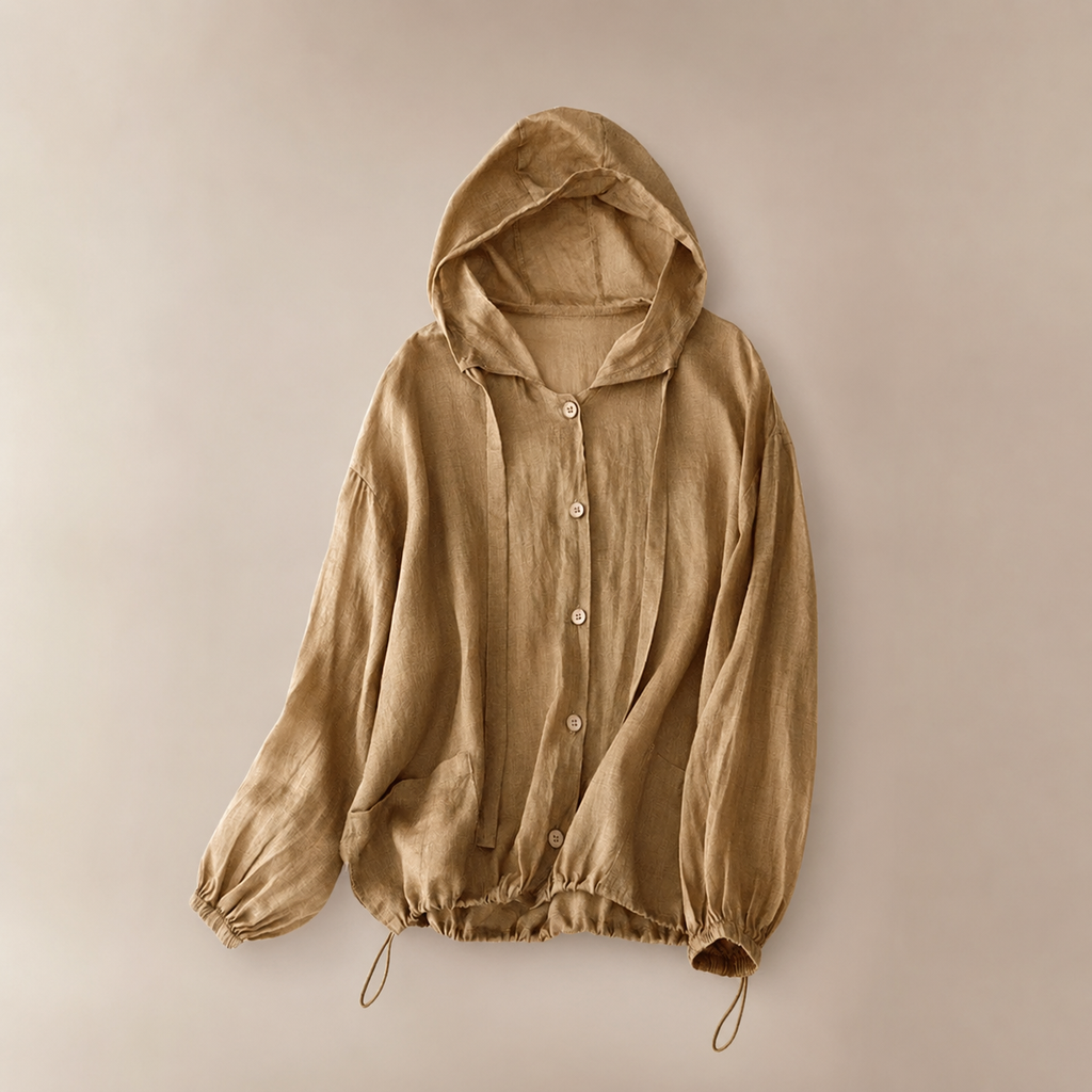 Kimberly Women's Lightweight Linen Blend Hooded Shirt