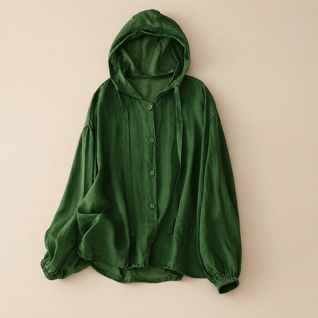 Kimberly Women's Lightweight Linen Blend Hooded Shirt
