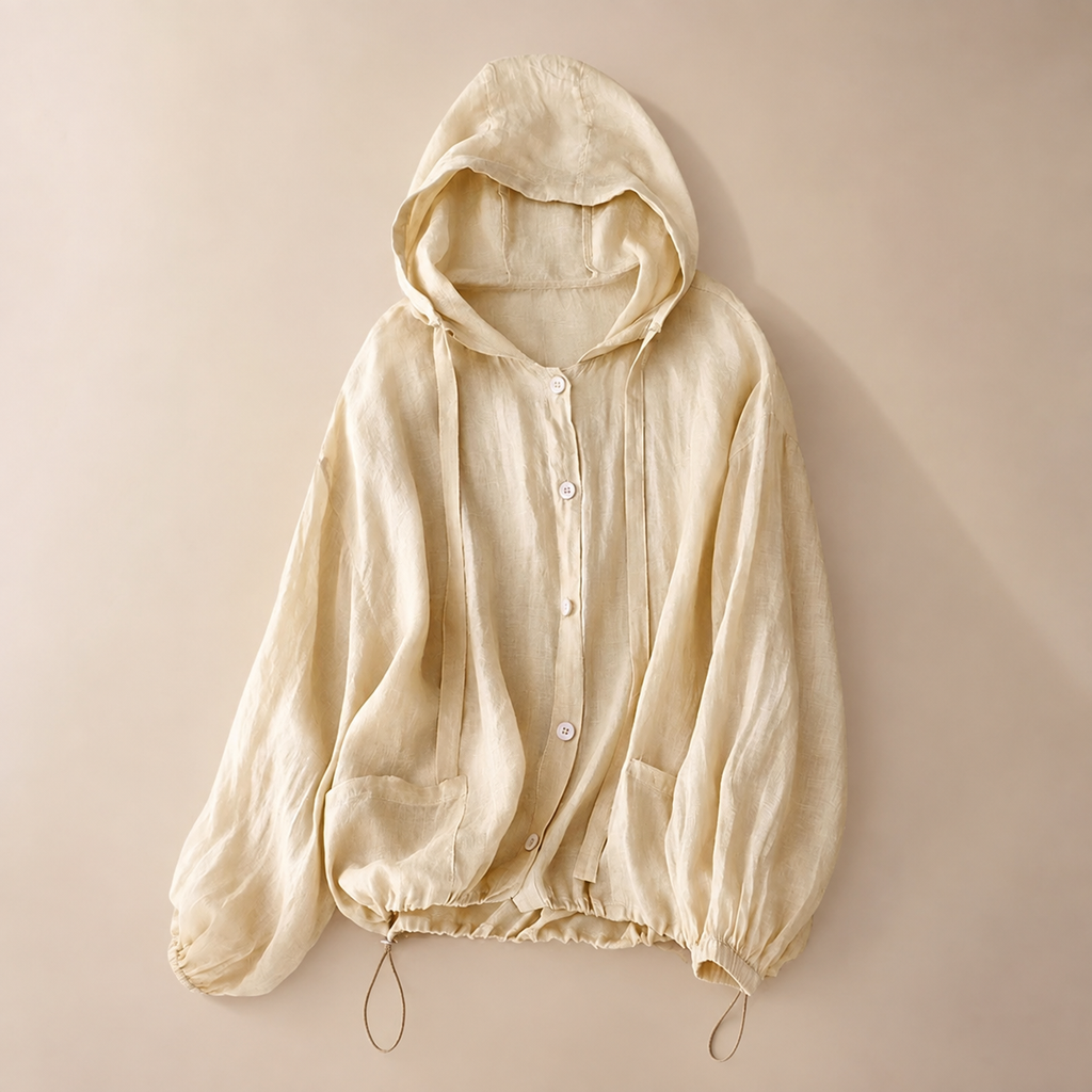 Kimberly Women's Lightweight Linen Blend Hooded Shirt
