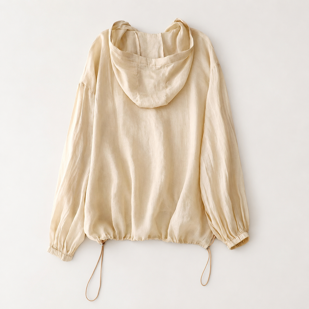 Kimberly Women's Lightweight Linen Blend Hooded Shirt
